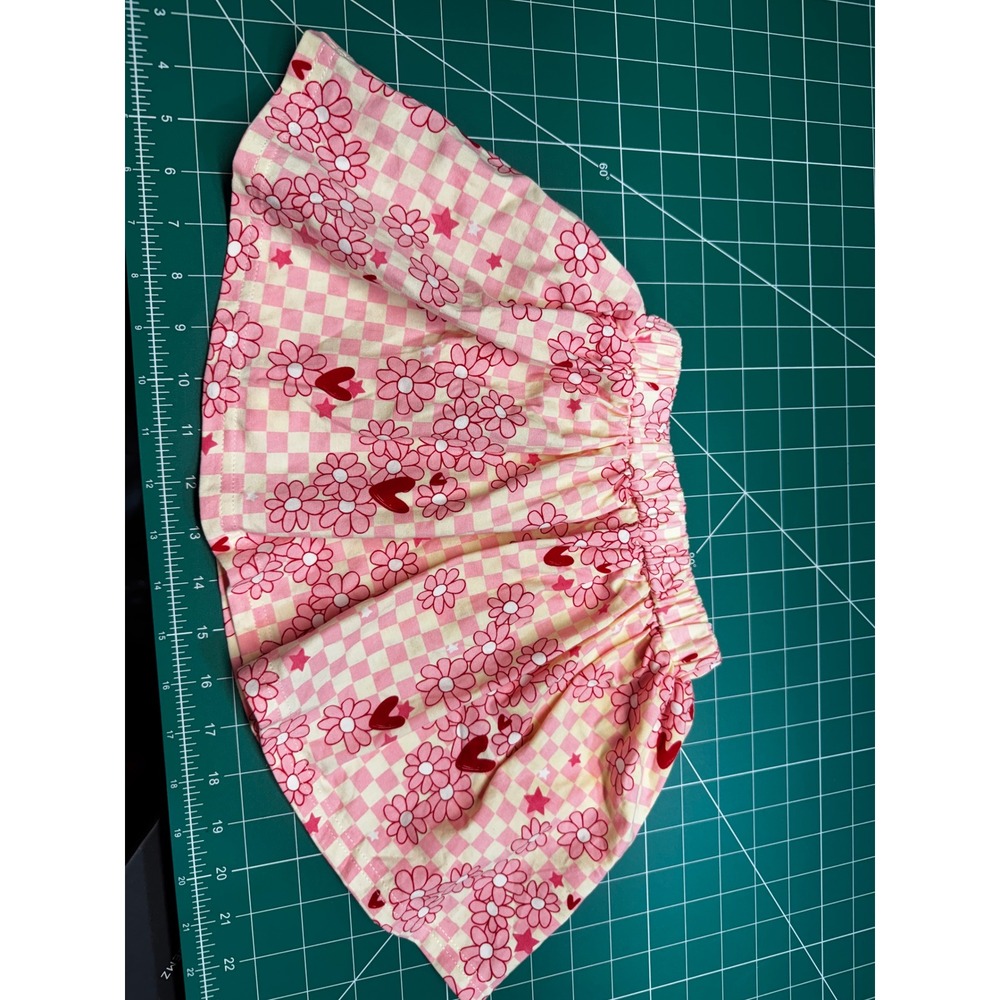 Elisabeth + Faith Toddler Girl Pink Checkered Floral Heart Skirt Size 2Y